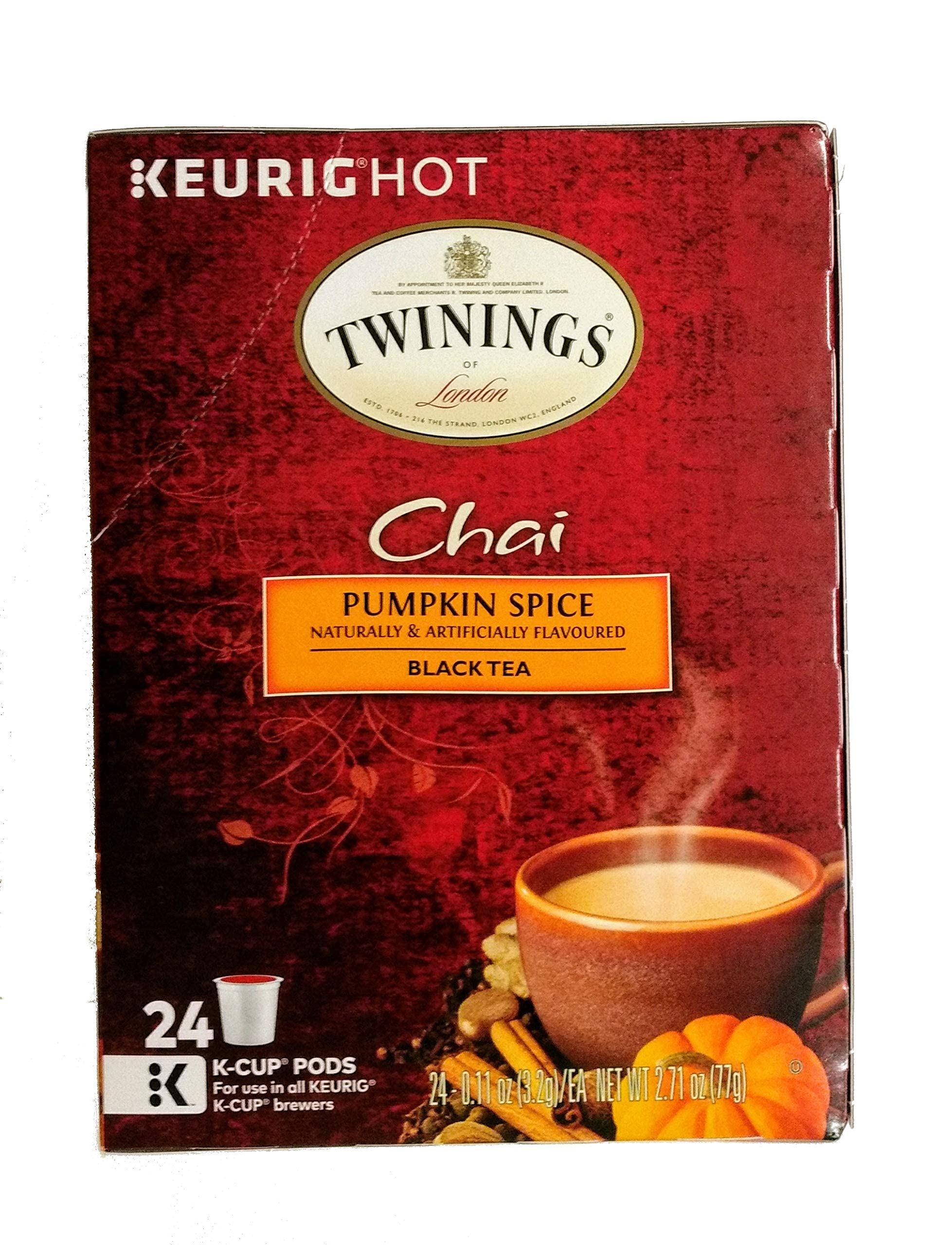 Twinings of London, Chai Pumpkin Spice Black Tea 24 K-Cup Pods (Pack of 1), For use in all Keurig K-Cup Brewers