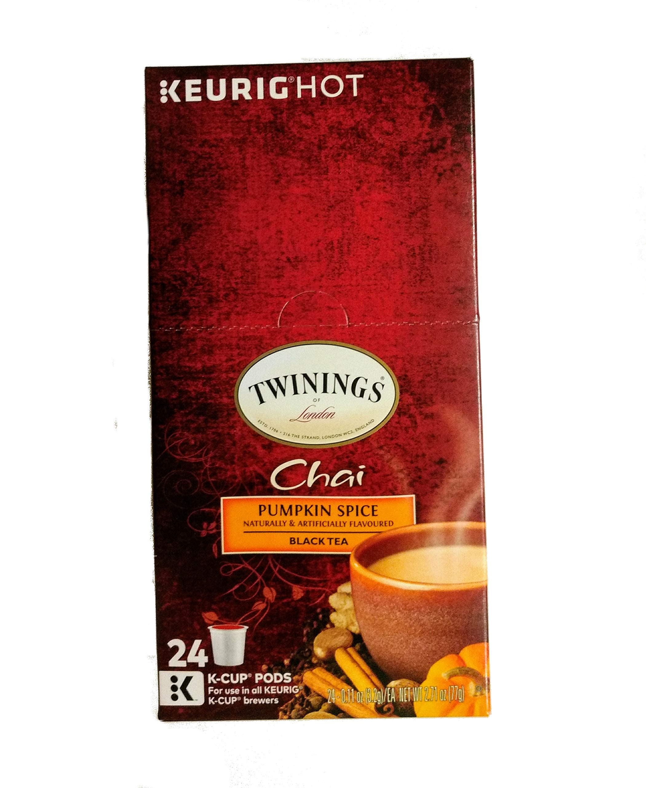 Twinings of London, Chai Pumpkin Spice Black Tea 24 K-Cup Pods (Pack of 1), For use in all Keurig K-Cup Brewers