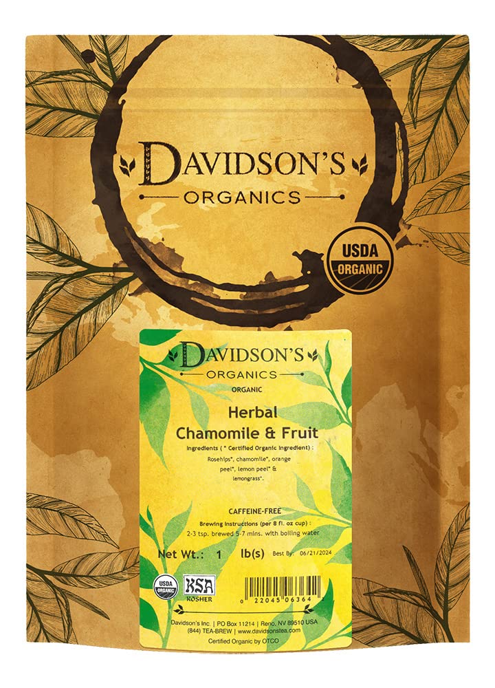 Davidson's Organics, Herbal Chamomile & Fruit, Loose Leaf Tea, 16-Ounce Bag