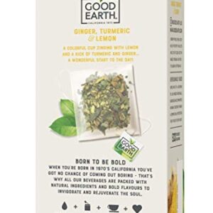 Good Earth Sensorial Blend All Natural Ginger, Turmeric and Lemon Herbal Tea, 15 Count (Pack of 5)