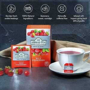 ahmad tea english fruit & herbal infusions, wild strawberry refresh fruit & herbal tea