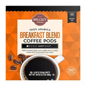 wellsley farms breakfast blend coffee k-cup pods, 100 ct.