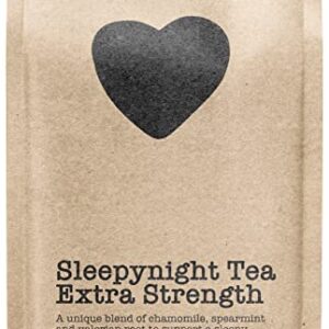 Sleepynight Tea Extra Strength, 45-60 Servings, Eco-Conscious Zip Pouch, Caffeine Free, Pure Loose Leaf Tea Grown in America, 5 Ounce (Medium)