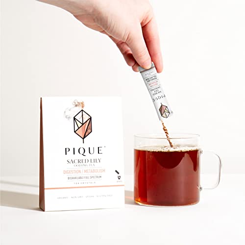 Pique Organic Sacred Lily Oolong Tea Crystals - Caffeinated Tea, Supports Healthy Metabolism and Digestion - 14 Single Serve Sticks (Pack of 1)
