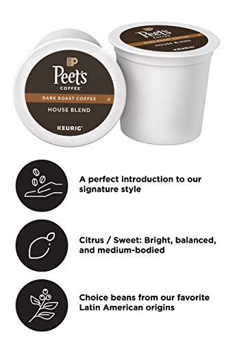 Peet’s Coffee House Blend K-Cup Coffee Pods for Keurig Brewers, Dark Roast, 10 Pods