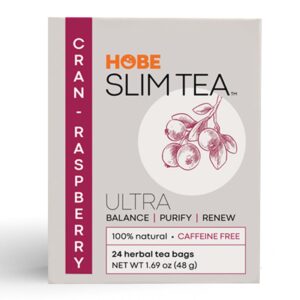 hobe labs cran-raspberry tea - natural herbal infusion for body balance and refreshment - caffeine-free (24 tea bags)