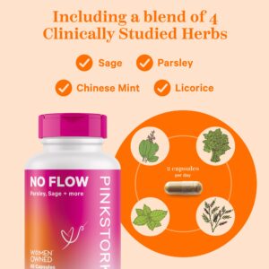 Pink Stork No Flow Bundle: Stop Lactating Products, No More Lactating Products, Postpartum Essentials, No Flow Supplement + No Flow Tea, 2 Products