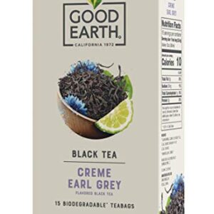 Good Earth Sensorial Blend All Natural Crème Earl Grey Black Tea, 15 Count (Pack of 5)