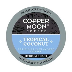 copper moon single serve coffee pods for keurig k-cup brewers, medium roast, tropical coconut blend, 12 count(pack of 3)