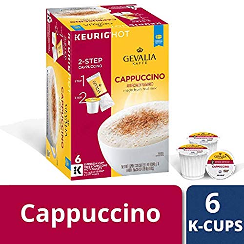 Gevalia Cappuccino Keurig K Cup Pods with Froth Packets 5.98oz (24 Count, 4 Boxes of 6) (4)