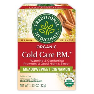 traditional medicinals tea, organic cold care pm, get a good night's sleep, 16 tea bags
