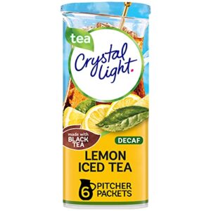 crystal light decaffeinated lemon iced tea drink mix (6 pitcher packets)