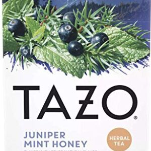 Tazo Herbal Juniper Mint Honey Tea 16 Count. Herbal tea bags. Caffeine Free. 2 Pack.