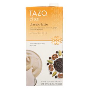 tazo concentrate chai latte tea, 32 fl oz (pack of 6)