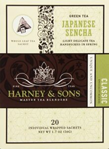harney & sons green tea, japanese sencha, 20 count (pack of 1)
