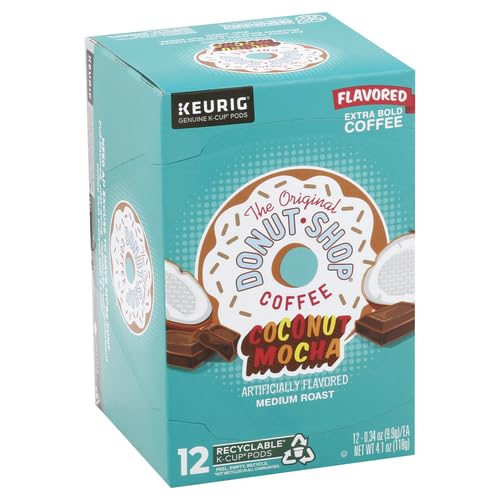 The Original Donut Shop Coffee,medium roast pods Coconut Mocha, 4.1 Ounce, 12 Count