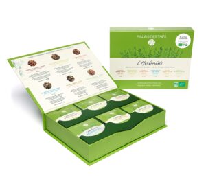 palais des thés - organic l'herboriste set - selection of 36 count premium herbal tea biodegradable bags box