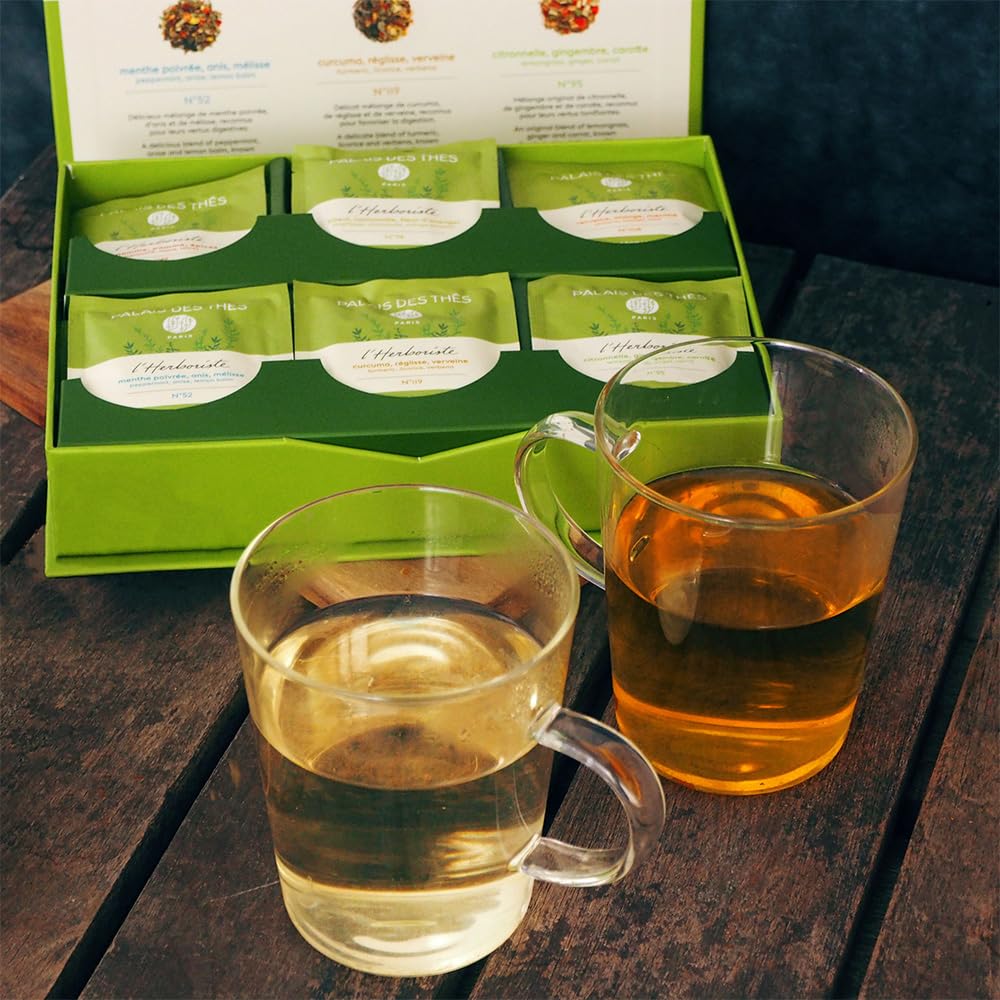 Palais des Thés - Organic L'Herboriste Set - Selection of 36 Count Premium Herbal Tea Biodegradable Bags Box