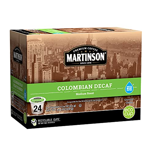 Martinson Colombian Decaf, Medium Roast Coffee, Keurig K-Cup Brewer Compatible Pods, 24 Count (Pack of 1)