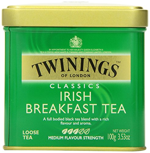 Twinings Irish Breakfast Loose Tea, Pack of 6, 3.53 Ounce Tins, Smooth, Flavourful, Robust Black Tea Leaves, Caffeinated