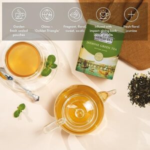 ahmad tea black tea, jasmine black tea loose leaf, metal tin 100g - caffeinated and sugar-free