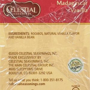 Celestial Seasonings Madagascar Vanilla Rooibos African Red Herbal Tea, 20 ct