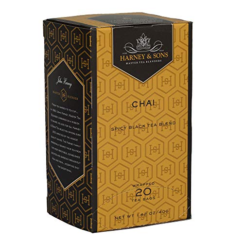 Harney & Sons Premium Black Tea, Tea Bags, Brown (30698), chai, 20.0 Count