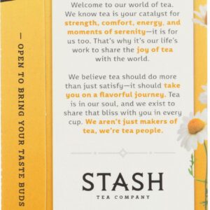 Stash Chamomile Herbal Tea, Caffeine Free, 20 Tea Bags Per Box