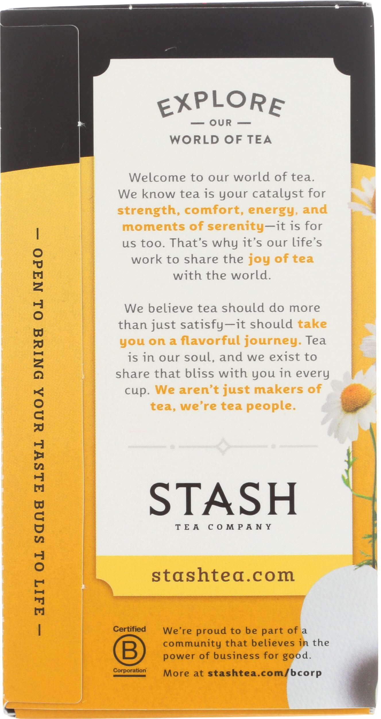 Stash Chamomile Herbal Tea, Caffeine Free, 20 Tea Bags Per Box