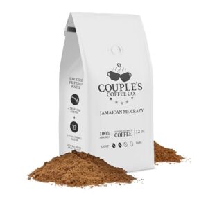 couple's coffee ground coffee | jamaican me crazy medium roast coffee blend | gourmet flavored coffee with smooth vanilla caramel flavors | made with 100% arabica beans | 12oz bag brews about 34 cups