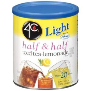 4C Light Powdered Drink Mix Cannisters, Zero Sugar Half & Half, 22 Quarts, Family Sized Cannister, Low Calorie, Thirst Quenching Flavors (Light Half & Half, 13.9 Ounce (Pack of 2))