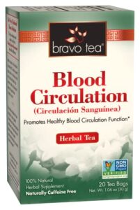 bravo teas&herbs blood circulation herbal tea, caffeine free, 20 count