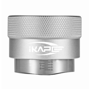 ikape coffee products, 53mm coffee distributor, gravity adaptive espresso distributor fits all 53mm espresso portafilter, compatible with 54mm breville bottomless portafilter (silver)
