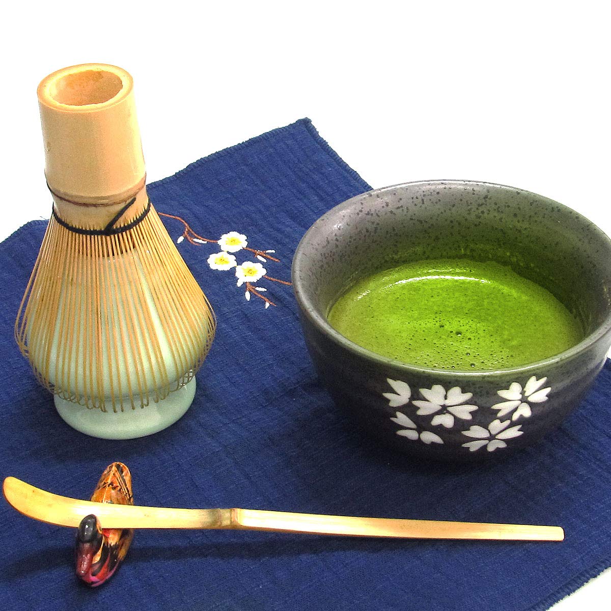 Artcome Japanese Matcha Tea Set, Matcha Whisk, Traditional Scoop, Matcha Bowl, Black Bamboo Tray, Ceramic Whisk Holder, Matcha Caddy, Handmade Matcha Ceremony Kit For Japanese Tea Ceremony (10Pcs)