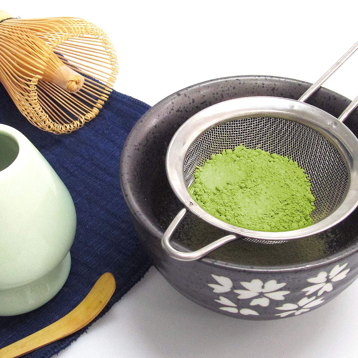 Artcome Japanese Matcha Tea Set, Matcha Whisk, Traditional Scoop, Matcha Bowl, Black Bamboo Tray, Ceramic Whisk Holder, Matcha Caddy, Handmade Matcha Ceremony Kit For Japanese Tea Ceremony (10Pcs)