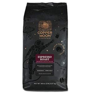 copper moon whole bean coffee, dark roast, espresso blend, 5 lb