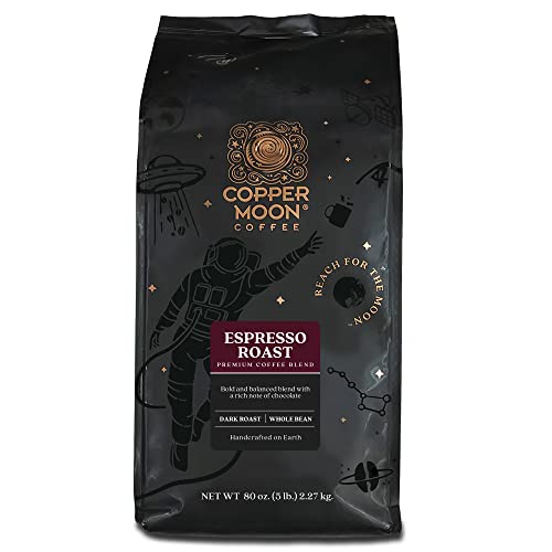 Copper Moon Whole Bean Coffee, Dark Roast, Espresso Blend, 5 Lb