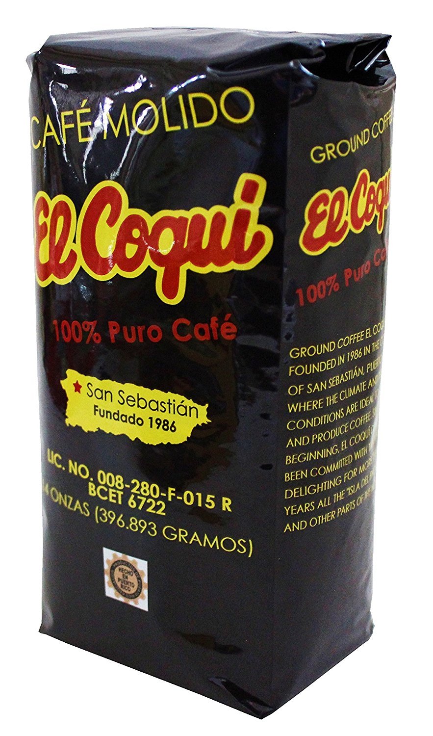 (2 Pack) Puerto Rican Coffee -14 Ounce Bags El Coqui Puro Cafe (28 Ounce Total)