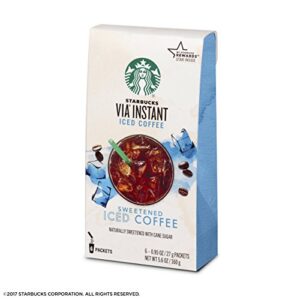 Starbucks VIA Instant Coffee Medium Roast Packets — Sweetened Iced Coffee — 6 boxes (36 packets total)