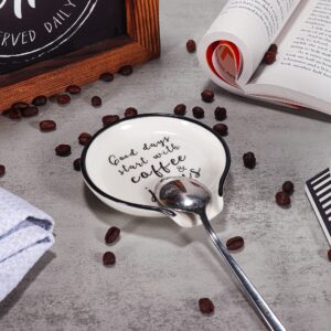 Christian Gifts for Women Men, Coffee Spoon Rest Holder, Coffee Bar Table Decor, Coffee Lover Accessories- Good Days Start with Coffee and Jesus - 05