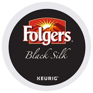 folgers black silk dark roast coffee, keurig k-cup pods,24 count (pack of 4)