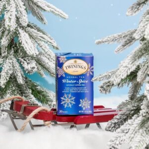 Twinings Christmas Tea and Winter Spice Tea Variety Pack - 1 Caffeinated Spiced Black Tea and 1 Caffeine-Free Spiced Camomile Herbal Tea, Bags Individually Wrapped, 20 Count (Pack of 2)