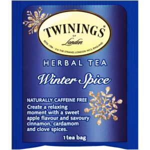 Twinings Christmas Tea and Winter Spice Tea Variety Pack - 1 Caffeinated Spiced Black Tea and 1 Caffeine-Free Spiced Camomile Herbal Tea, Bags Individually Wrapped, 20 Count (Pack of 2)