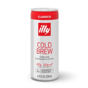 illy ready to drink coffee - cold brew cans - 100% arabica coffee - smooth & refreshing taste - convenient, easy to carry coffee drink – 8.5 oz., 12 pack