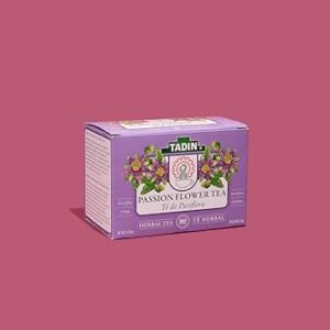 Tadin Passion Flower Herbal Tea, Caffeine Free, 24 Tea Bags Per Box, Pack of 6 Boxes Total