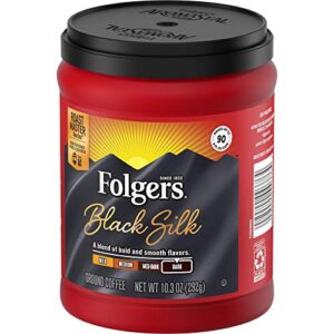 Folgers Black Silk Dark Roast Ground Coffee, 10.3 Ounces