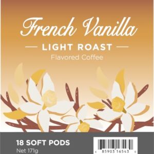 Wolfgang Puck Coffee, French Vanilla Coffee, 9.5 Gram Pods, 18 Count