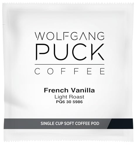 Wolfgang Puck Coffee, French Vanilla Coffee, 9.5 Gram Pods, 18 Count