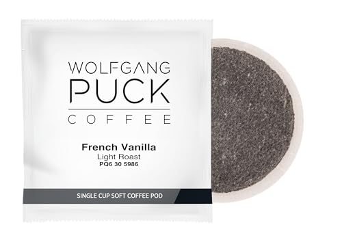 Wolfgang Puck Coffee, French Vanilla Coffee, 9.5 Gram Pods, 18 Count