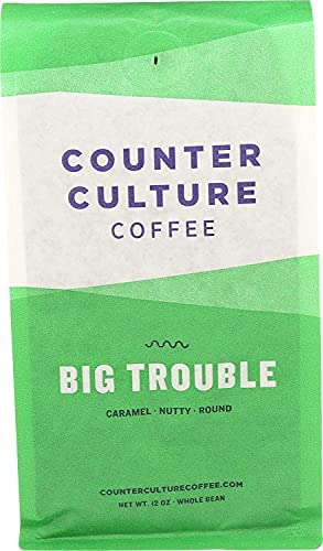 Counter Culture Coffee Big Trouble - Medium Roast, Sustainably Sourced, Kosher, Whole Bean Coffee - Nutty, Caramel, and Chocolate Flavors - 12oz (2 Bags)